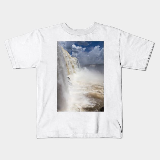 Waterfall near Tower at Foz do Iguacu - Brazilian Side Kids T-Shirt by holgermader